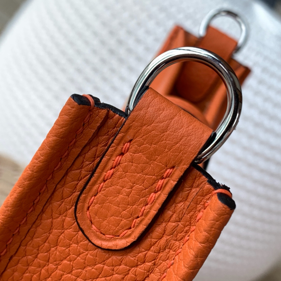 에르메스 미니 에블린16 오렌지 은장 토고가죽